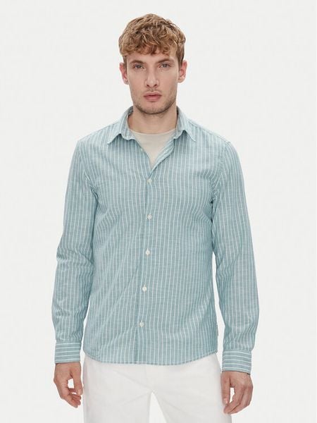 Marc O'Polo Koszula 526 7210 42358 Zielony Slim Fit. Zielone koszule męskie Marc O'Polo, m, bez wzorów, z bawełny, bez kołnierzyka, bez ramiączek. Za 219.99 zł.