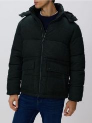 Sztruksowa kurtka z kapturem - ciemnozielony. Zielone kurtki męskie Reserved, l, bez wzorów, ze sztruksu, bez ramiączek, z kapturem. Za 279.99 zł.