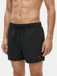 Guess Szorty kąpielowe F6GT25 WG282 Czarny Regular Fit. Czarne kąpielówki męskie Guess, l, z aplikacjami, z syntetyku. Za 236.99 zł.