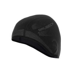 Czapka treningowa pod kask unisex Brubeck. Czarne czapki męskie Brubeck, bez wzorów, z elastanu, sportowe. Za 42.99 zł.