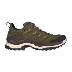Buty trekkingowe męskie Lowa Innovo Low Gtx. Zielone buty trekkingowe męskie Lowa, bez wzorów, z materiału, bez zapięcia. Za 959.00 zł.
