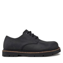 Półbuty Birkenstock. Czarne codzienne półbuty męskie Birkenstock, bez wzorów, bez obcasa, bez zapięcia. Za 589.99 zł.