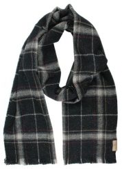 Męski Szalik z Bawełną i Jedwabiem - V. Fraas - Ciemy w Kratę. Szare szaliki męskie V. Fraas, na zimę, bez wzorów, z bawełny, eleganckie. Za 169.00 zł.