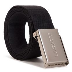 Pasek Męski Lacoste. Czarne paski męskie Lacoste, bez wzorów. Za 129.99 zł.