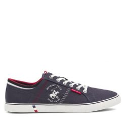 Tenisówki Beverly Hills Polo Club. Niebieskie trampki męskie Beverly Hills Polo Club, bez wzorów, bez zapięcia. Za 149.99 zł.