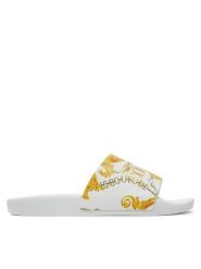 Versace Jeans Couture Klapki 77YA3SQ4 ZS834 Biały. Białe klapki i japonki męskie Versace Jeans Couture, bez wzorów, z jeansu. Za 279.99 zł.