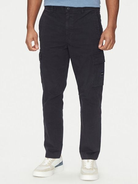 BOSS Spodnie materiałowe Sisla-8 50530599 Granatowy Regular Fit. Niebieskie spodnie na co dzień męskie Boss, bez wzorów, z bawełny. Za 579.99 zł.