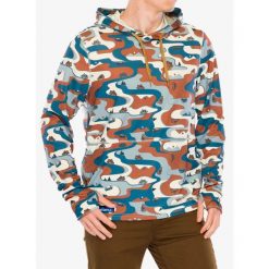 Bluza z kapturem męska Kavu Sol Hoodie. Niebieskie bluzy nierozpinane męskie KAVU, l, bez wzorów, bez ramiączek, z kapturem. Za 293.99 zł.