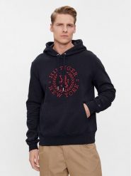 Tommy Hilfiger Bluza Big Icon MW0MW33650 Granatowy Regular Fit. Niebieskie bluzy nierozpinane męskie Tommy Hilfiger, l, bez wzorów, z bawełny, bez ramiączek, bez kaptura. Za 639.99 zł.
