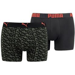 Bokserki męskie Puma Logo AOP 2-pack Army Green S. Brązowe bokserki męskie Puma, m, bez wzorów, z bawełny. Za 157.99 zł.