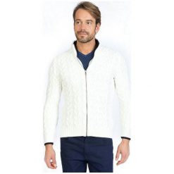 Sir Raymond Tailor sweter męski, M, biały. Białe swetry męskie Sir Raymond Tailor, bez wzorów, bez kołnierzyka, bez ramiączek. W wyprzedaży za 168.00 zł.