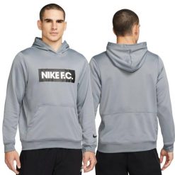 Bluza sportowa męska Nike FC Libero Dri-Fit treningowa kangurka z kapturem. Szare bluzy nierozpinane męskie Nike, l, bez wzorów, z dresówki, z kapturem. Za 217.35 zł.