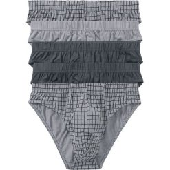 Slipy (5 par) bonprix szaro-antracytowy w kratę. Slipki męskie marki bonprix. Za 64.95 zł.