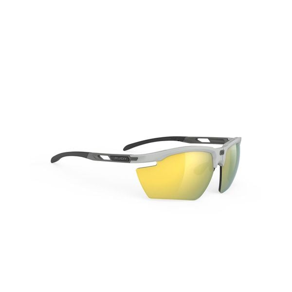 Okulary Rudy Project MAGNUS LIGHT GREY MATTE - MULTILASER YELLOW. Brązowe okulary przeciwsłoneczne męskie Rudy Project, bez wzorów, sportowe. W wyprzedaży za 440.00 zł.