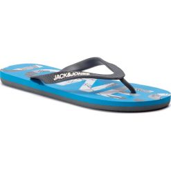Japonki JACK&JONES - Jfwlogo 12150586 Blue Aster. Szare klapki i japonki męskie Jack&Jones, bez wzorów, z materiału. Za 49.00 zł.
