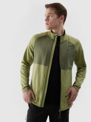 4F Bluza do biegania w terenie rozpinana bez kaptura męska - oliwkowa M. Brązowe bluzy rozpinane męskie 4f, m, bez wzorów, z dzianiny, sportowe, bez ramiączek, bez kaptura. W wyprzedaży za 99.99 zł.
