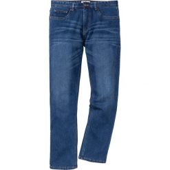 Dżinsy ocieplane z dzianiny dresowej Regular Fit Straight bonprix niebieski "used". Jeansy męskie marki bonprix. Za 159.99 zł.