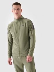 4F Bluza treningowa szybkoschnąca męska - oliwkowa/khaki XXL. Brązowe bluzy rozpinane męskie 4f, m, bez wzorów, z dzianiny, sportowe, bez ramiączek, bez kaptura. W wyprzedaży za 99.99 zł.