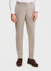 PAKO LORENTE – Garniturowe spodnie męskie w kratę. Eleganckie spodnie męskie Pako Lorente, bez wzorów, z wełny, biznesowe. Za 599.99 zł.