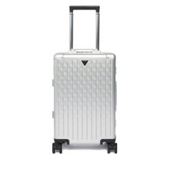 Walizka kabinowa Guess. Szare walizki męskie Guess, z aplikacjami. Za 1,829.00 zł.