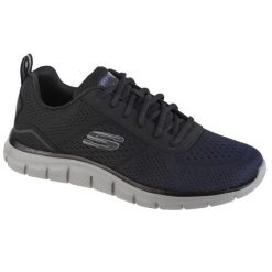 Buty męskie Skechers Track Ripkent. Czarne buty treningowe męskie Skechers, bez wzorów, z gumy, bez zapięcia. Za 249.99 zł.