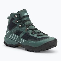 Buty trekkingowe męskie Mammut Ducan II High GTX deep. Zielone buty trekkingowe męskie Mammut, bez wzorów, bez zapięcia, trekkingowe. Za 839.99 zł.