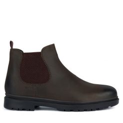 Sztyblety Geox. Brązowe sztyblety męskie Geox, bez obcasa, bez zapięcia. Za 329.99 zł.