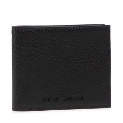 Portfel Emporio Armani. Czarne portfele męskie Emporio Armani, bez wzorów. Za 509.99 zł.