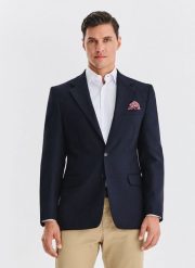 PAKO LORENTE - Wełniana marynarka w kolorze granatowym. Marynarki męskie Pako Lorente, m, bez wzorów, z wełny. Za 1,499.99 zł.