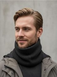 Komin - czarny. Czarne szaliki męskie Sinsay, bez wzorów. Za 15.99 zł.
