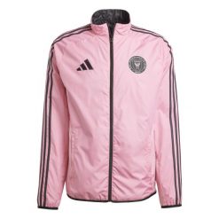 Kurtka dresowa Inter Miami FC 2024/25. Czerwone kurtki męskie ADIDAS, bez wzorów, z dresówki, sportowe, bez ramiączek, bez kaptura. W wyprzedaży za 378.00 zł.