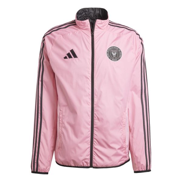 Kurtka dresowa Inter Miami FC 2024/25. Czerwone kurtki męskie ADIDAS, bez wzorów, z dresówki, sportowe, bez ramiączek, bez kaptura. W wyprzedaży za 378.00 zł.