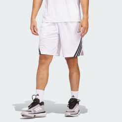 Szorty Legends 3-Stripes Basketball. Białe szorty sportowe męskie ADIDAS, bez wzorów, z materiału, sportowe. Za 109.00 zł.