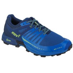 Buty do biegania męskie, Inov-8 Roclite G 275 V2. Niebieskie buty do biegania męskie Inov-8, bez wzorów, z gumy, bez zapięcia, do biegania. Za 743.00 zł.