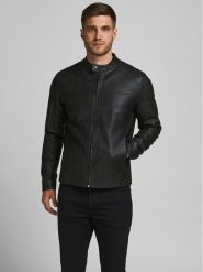 Jack & Jones Kurtka z imitacji skóry 12182461 Czarny Regular Fit. Czarne kurtki męskie Jack & Jones, m, bez wzorów, ze skóry, bez ramiączek, bez kaptura. Za 250.61 zł.