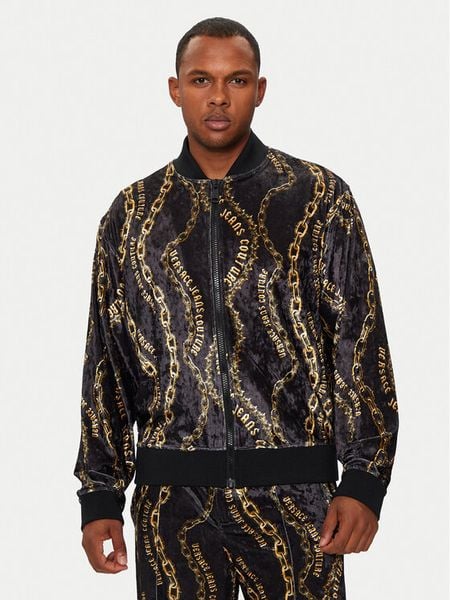 Versace Jeans Couture Bluza 77GAI300 JS367 Czarny Regular Fit. Czarne bluzy rozpinane męskie Versace Jeans Couture, m, bez wzorów, z jeansu, bez ramiączek, bez kaptura. Za 1,199.00 zł.