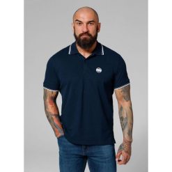 Koszulka Polo bawełniana klasyczna dla dorosłych Pique Stripes Regular. Niebieskie koszulki polo męskie PITBULL, m, bez wzorów, z bawełny, klasyczne, bez kołnierzyka, bez ramiączek. Za 139.00 zł.