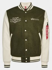 Alpha Industries Kurtka bomber Varsity Air Force 138107 Zielony Regular Fit. Zielone kurtki męskie Alpha Industries, l, bez wzorów, z syntetyku, bez ramiączek, bez kaptura. Za 899.99 zł.