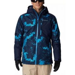 Płaska kurtka męska Columbia Timberturner II. Niebieskie kurtki narciarskie i snowboardowe męskie Columbia, m, bez wzorów, bez kaptura, narciarskie. W wyprzedaży za 849.00 zł.
