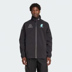 Kurtka Mercedes - Amg Petronas Formula One Team Mechanics Rain. Czarne kurtki męskie ADIDAS, l, bez wzorów, z materiału, bez ramiączek, bez kaptura. W wyprzedaży za 599.25 zł.