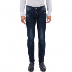 Spodnie w kolorze niebieskim. Niebieskie jeansy męskie AVVA, Dewberry, w paski, klasyczne. Za 379.95 zł.