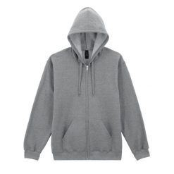 Męska Bluza Z Kapturem Softstyle Midweight Full Zip. Szare bluzy nierozpinane męskie GILDAN, m, bez wzorów, bez ramiączek, z kapturem. Za 121.99 zł.