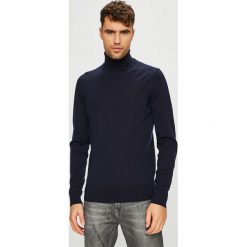 Calvin Klein - Sweter. Czarne swetry męskie Calvin Klein, z dzianiny, z golfem, z krótkim rękawem. Za 499.90 zł.