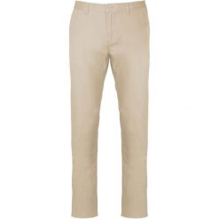 Spodnie Kariban Chino. Brązowe eleganckie spodnie męskie KARIBAN, bez wzorów. Za 212.00 zł.