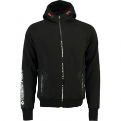 Bluza "Gex" w kolorze czarnym. Czarne bluzy rozpinane męskie Canadian Peak, z nadrukiem, prążkowane. W wyprzedaży za 136.95 zł.