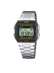 Casio Zegarek Vintage A163WA-1QES Srebrny. Szare, cyfrowe zegarki męskie Casio, srebrne. Za 179.99 zł.