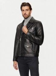 KARL LAGERFELD Kurtka skórzana 555021 544421 Czarny Regular Fit. Czarne kurtki męskie KARL LAGERFELD, m, bez wzorów, ze skóry, bez ramiączek, bez kaptura. Za 2,049.00 zł.