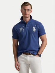 Polo Ralph Lauren Polo 710978082003 Granatowy Custom Slim Fit. Niebieskie koszulki polo męskie Polo Ralph Lauren, m, bez wzorów, z bawełny, bez kołnierzyka, bez ramiączek. Za 779.99 zł.