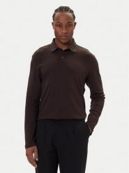 Calvin Klein Polo LV040EM909 Brązowy Regular Fit. Brązowe koszulki polo męskie Calvin Klein, m, bez wzorów, z bawełny, bez kołnierzyka, bez ramiączek. Za 239.99 zł.