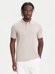 Guess Polo Z5YP02 K9WF1 Beżowy Regular Fit. Brązowe koszulki polo męskie Guess, m, z aplikacjami, z bawełny, bez kołnierzyka, bez ramiączek. Za 239.99 zł.